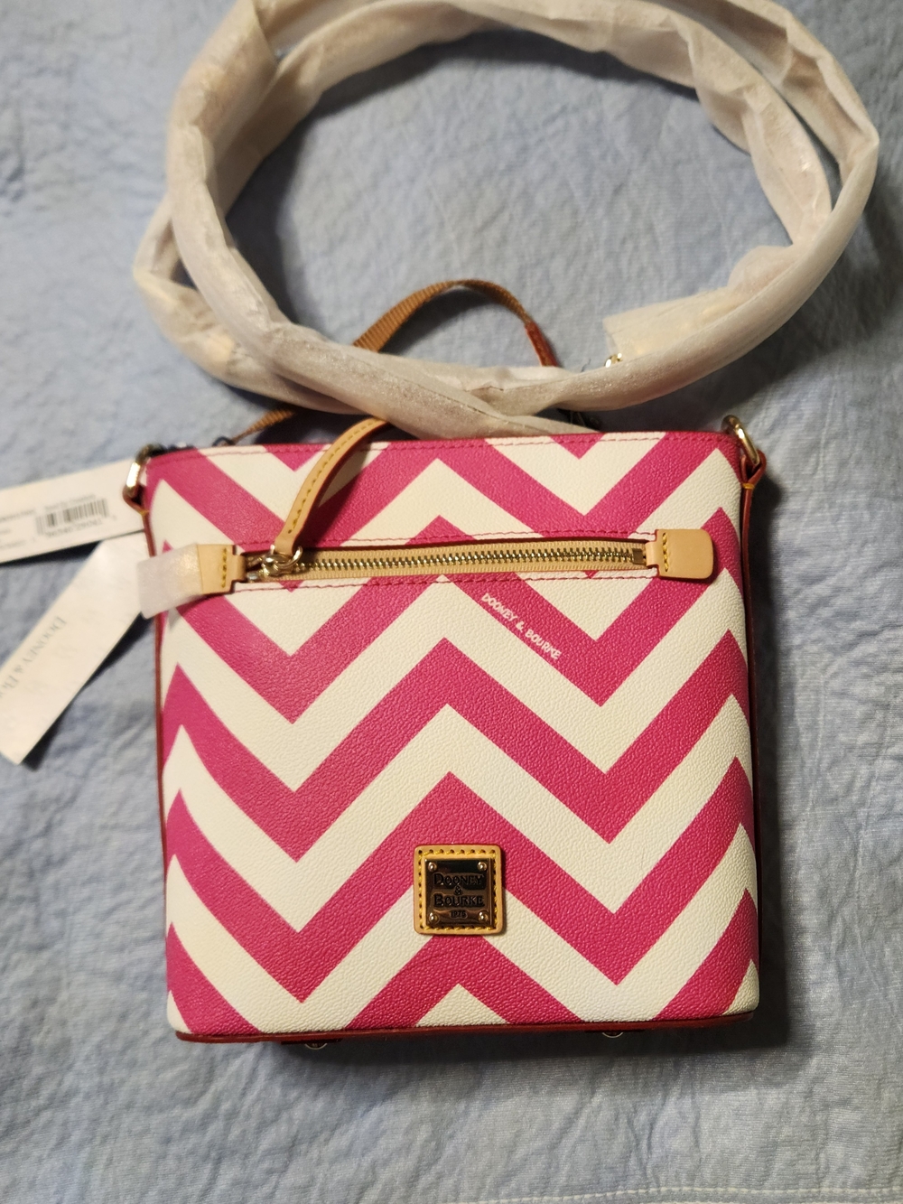 Dooney & Bourke Pink Chevron Crossbody Bag